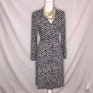 Boden True Wrap LS Dress Heart Print Size 10R